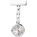 Silberne Quarz Schlüsselanhänger mit Uhr aus Metall mit Metallarmband für Damen 