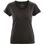 Schwarze HempAge Bio Nachhaltige T-Shirts aus Hanffaser für Damen Größe L 
