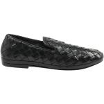 Henderson, Schwarze Slip-On Leder Schuhe mit Mandelzehen Black, Herren, Größe: 42 EU