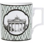 Pastellgrüne Meissen Henkelbecher mit Brandenburger Tor Motiv 