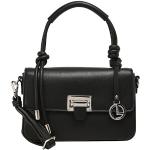 Schwarze Elegante L.CREDI Kleine Handtaschen mit Reißverschluss aus Kunststoff für Damen 