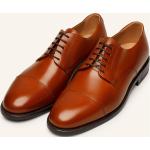Reduzierte Braune Business Henry Stevens Derby Schuhe mit Schnürsenkel aus Glattleder leicht für Herren Größe 41,5 