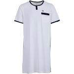 Reduzierte Weiße Unifarbene Kurzärmelige Herrennachthemden mit Knopf aus Baumwolle Größe XXL 