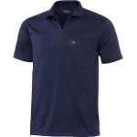 Reduzierte Marineblaue Kurzärmelige Henson & Henson Kurzarm-Poloshirts mit Reißverschluss aus Jersey für Herren Übergrößen 
