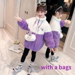 Violette Kindermäntel aus Polyester gepolstert für Mädchen für den für den Herbst 