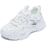 Weiße Casual Slip-on Sneaker ohne Verschluss aus Rindsleder für Damen für den für den Herbst 