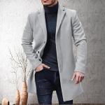 Braune Unifarbene Maxi Kapuzenmäntel aus Wolle mit Kapuze für Herren Größe 5 XL für den für den Herbst 