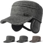 Braune Army-Caps aus Samt Handwäsche für Herren für den für den Herbst 