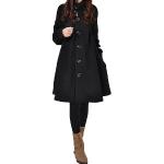 Schwarze Unifarbene Oversize Wasserdichte Mini Trenchcoats kurz mit Knopf aus Chiffon für Damen Größe 4 XL für den für den Herbst 