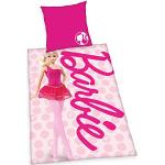 Pinke Barbie Bio Bettwäsche Sets & Bettwäsche Garnituren mit Reißverschluss aus Renforcé maschinenwaschbar 70x90 2-teilig 