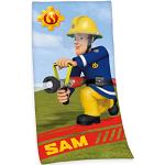 Reduzierte Bunte Motiv Feuerwehrmann Sam Bio Kinderhandtücher aus Baumwolle schnelltrocknend 75x150 