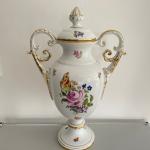 Herend Bouquet De Saxe 6491 Vbso Amphoren Vase Mit Deckel 37 Cm Unbenutzt