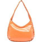 Orange Damenschultertaschen & Damenshoulderbags mit Reißverschluss aus Kunstfaser mit Innentaschen 