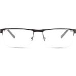 Graue Rechteckige Brillenfassungen aus Metall für Herren 