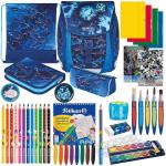 Blaue Herlitz Schulranzen Sets 16l mit Hai-Motiv für Kinder 16-teilig zum Schulanfang 