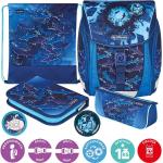 Blaue Herlitz Schulranzen Sets 16l mit Hai-Motiv für Kinder 6-teilig zum Schulanfang 