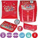 Rote Herlitz Vintage Rucksäcke & Retro Rucksäcke 16l für Kinder 6-teilig zum Schulanfang 