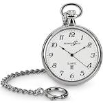 Silberne Elegante Quarz Herrentaschenuhren mit Datumsanzeige mit Mineralglas-Uhrenglas 