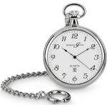 Silberne Elegante Quarz Herrentaschenuhren poliert aus Messing mit Analog-Zifferblatt mit Mineralglas-Uhrenglas 