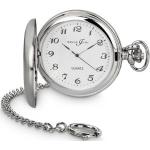 Silberne Elegante Quarz Herrentaschenuhren matt aus Messing mit Analog-Zifferblatt mit Hesalit-Uhrenglas 