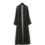 Schwarze Vintage Wasserdichte Hermès Damenmäntel ohne Verschluss ohne Kragen Einheitsgröße für den für den Herbst 