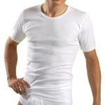 Weiße Business Kurzärmelige Hermko Bio Rundhals-Ausschnitt Kurzarm-Unterhemden für Herren Größe 3 XL 