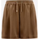 Sandfarbene Casual Herno Satin-Shorts aus Satin für Damen Größe M 