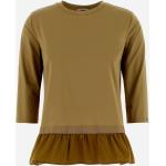 Sandfarbene Elegante Langärmelige Herno T-Shirts aus Jersey für Damen Größe M 