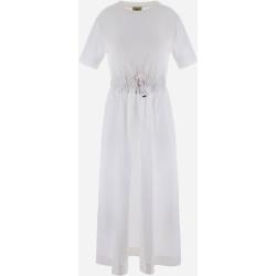 Herno Glam Knit Effect Und Techno Taffeta' Kleid - Female Röcke & Kleider Weiß 46