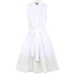 Reduzierte Weiße Ärmellose Herno Midi Shirtkleider aus Baumwolle für Damen Größe L für den für den Frühling 