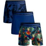 Herren 3er Pack Boxer Shorts Print/Print/Solid, Druck/Druck/Blau, XL