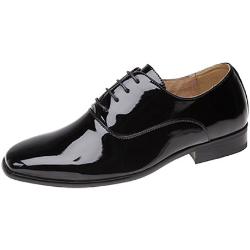 Herren-Abend-/Uniform-/Oxford-Schuhe, Schwarz , Schwarz - schwarzer lack - Größe: 47.5 EU
