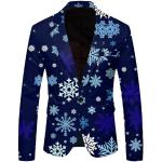 Blaue Sportliche Sakkos mit Ellenbogen Patches aus Leinen für Herren Größe XL Weihnachten für den für den Sommer 