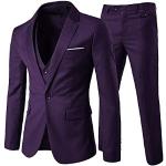 Violette Businesskleidung mit Reißverschluss für Herren Größe XL 3-teilig 