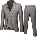 Graue Unifarbene Hochzeitsanzüge für Herren Größe 5 XL 3-teilig für den Bräutigam für den für den Sommer 
