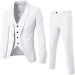 Weiße Hochzeitsanzüge mit Reißverschluss für Herren Größe 4 XL 3-teilig zur Hochzeit 