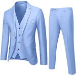 Blaue Elegante Hochzeitsanzüge aus Flanell für Herren Größe 5 XL 3-teilig für den für den Herbst 