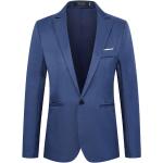 Royalblaue Unifarbene Business Herrenblazer aus Polyester Größe XL für den für den Herbst 