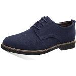 Blaue Business Hochzeitsschuhe & Oxford Schuhe mit Schnürsenkel aus Leder für Herren Größe 46 
