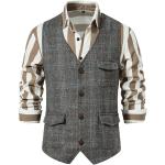 Khakifarbene Vintage Anzugwesten aus Polyester für Herren Größe XL für Partys für den für den Sommer 