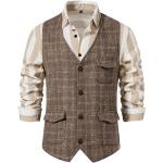 Khakifarbene Vintage Anzugwesten aus Polyester für Herren Größe XS für Partys für den für den Sommer 