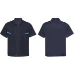 Reduzierte Marineblaue Kurzärmelige Herrenarbeitshemden Größe XL 