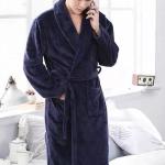 Braune Langärmelige Maxi Bademäntel lang aus Polyester für Herren Größe 3 XL für den für den Herbst 
