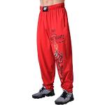 Herren Baggy Pants Dragon Design Gym Sweatpants, rot, X-Groß