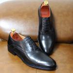 Schwarze Business Hochzeitsschuhe & Oxford Schuhe mit Schnürsenkel für Herren Größe 39,5 