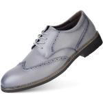 Graue Business Hochzeitsschuhe & Oxford Schuhe mit Schnürsenkel atmungsaktiv für Herren Größe 45,5 