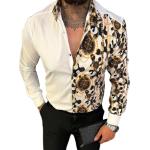 Schwarze Leo-Look Langärmelige T-Shirts mit Leopard-Motiv aus Baumwolle für Herren Größe L für den für den Herbst 