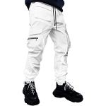 Reduzierte Weiße Hip Hop Atmungsaktive Freizeithosen mit Reißverschluss aus Polyester Handwäsche für Herren Größe M 