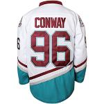 Herren Charlie Conway 96 Adam Banks 99 Greg Goldberg 33 Mighty Ducks Movie Eishockey Trikots genäht Grün Weiß S-XXXL - - Mittel