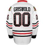 Herren Clark Griswold Jersey #00 X-Mas Weihnachten Urlaub Film Eishockey Trikots genäht S-XXXL - Weiß - Groß